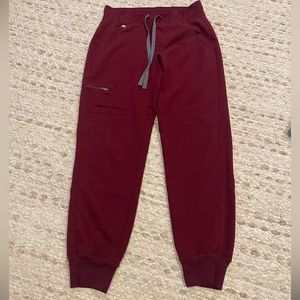 Figs Burgundy Zamora Jogger Scrub Pants